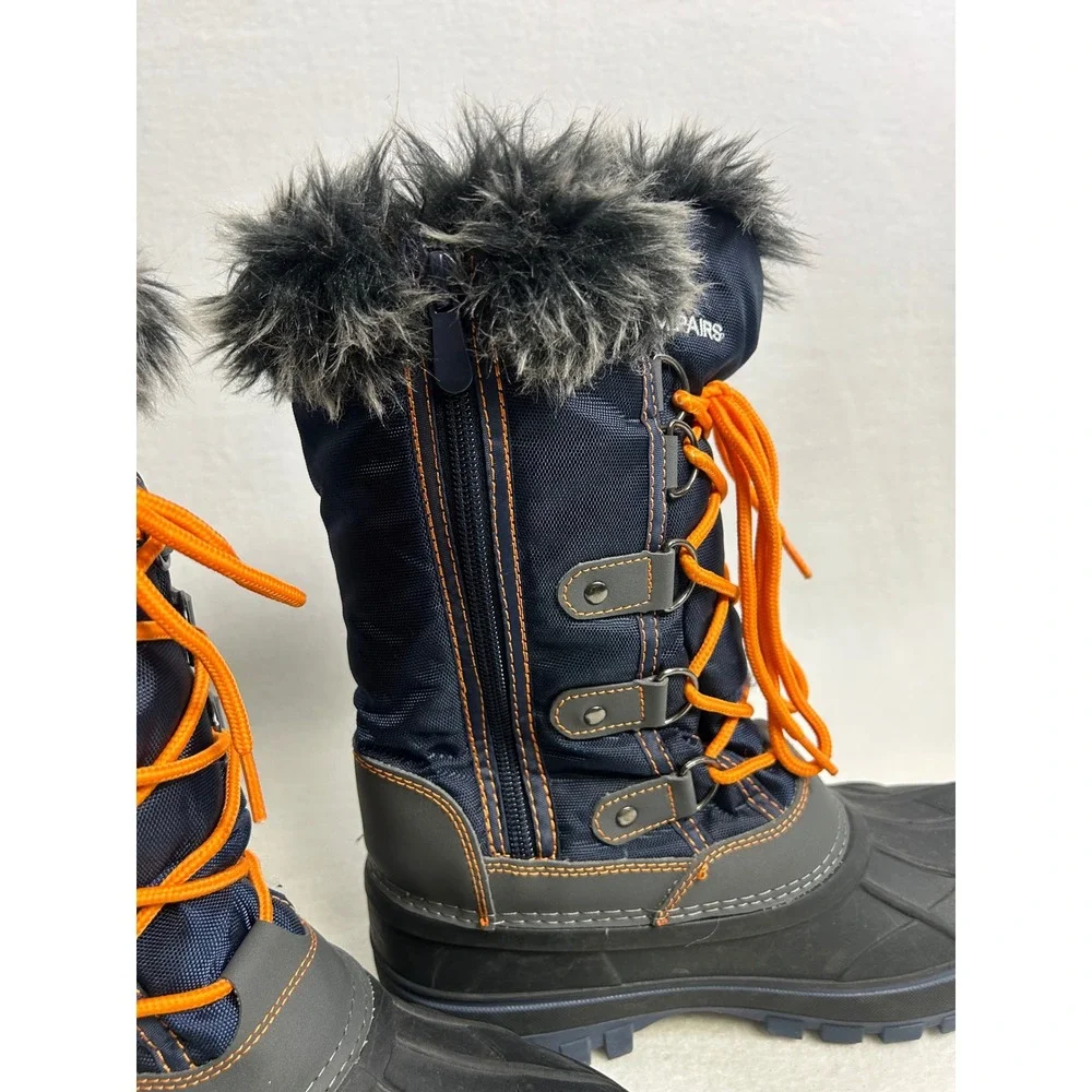 Winter Snow Dream Pairs Womens 4‎ Navy Blue Orange Kriver-1 Faux Fur Duck Boots